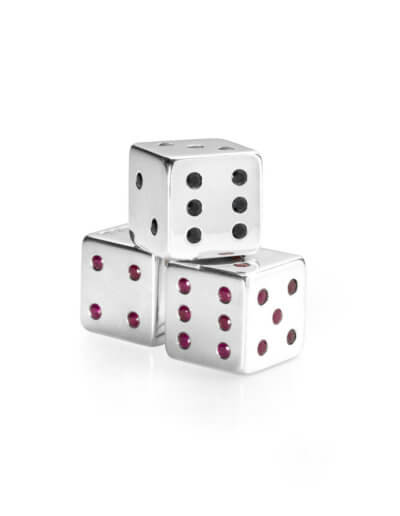 Dice with rubies and sapphires for private client 2010