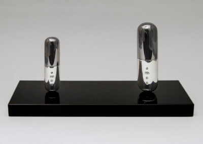 "Remedy Pods" magnetic pill capsules. Magnetic black crystal base.